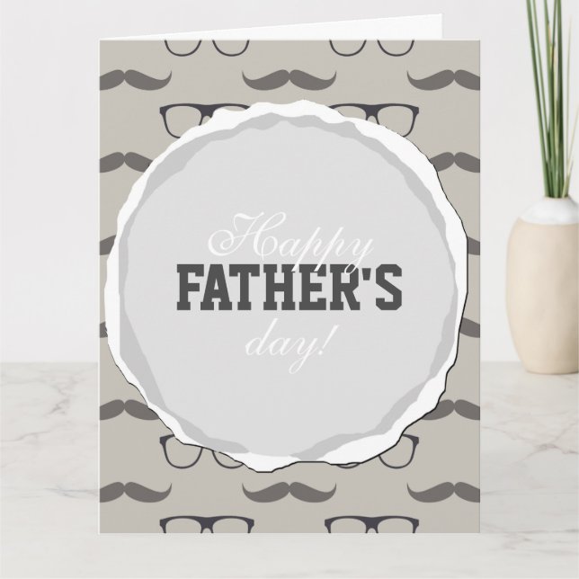 Cartão hipster glasses mustache father's day (Frente)