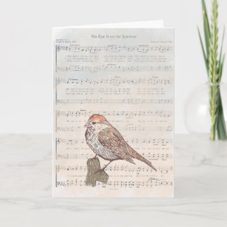 Cartão His Eye Is on the Sparrow Card