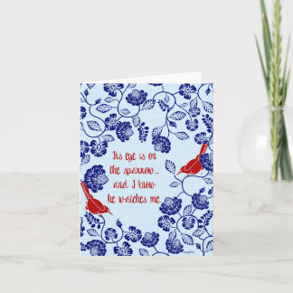 Cartão His Eye is On The Sparrow Greeting Card