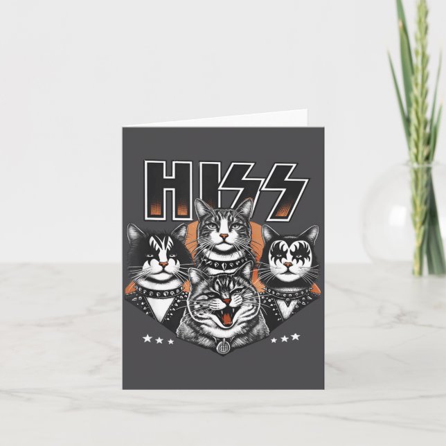 Cartão Hiss Funny Cats Kittens Rock Rockin Funny Cat  (Frente)