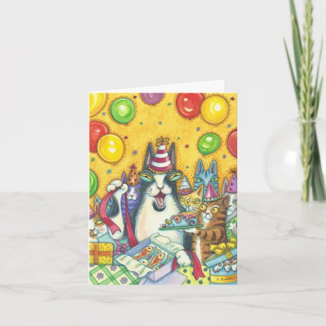 Cartão Hiss N' Fitz Cats HAPPY BIRTHDAY NOTE CARD (Frente)