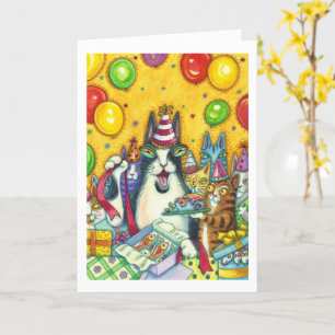 CARTÃO HISS N' FITZ CATS, KITTENS, MICE, FUNNY BIRTHDAY