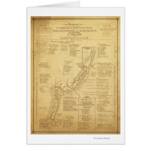 Cartão História da exploração do mapa do Grand Canyon