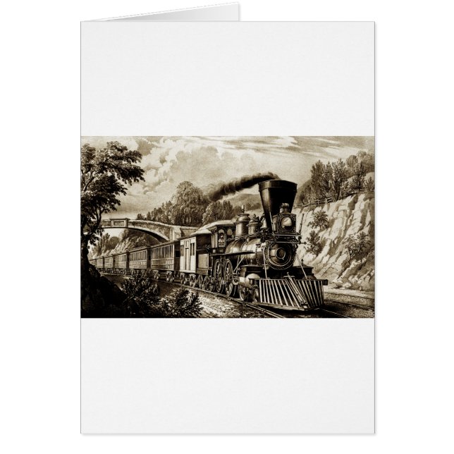 Cartão História da locomotiva com motor a vapor (Frente)