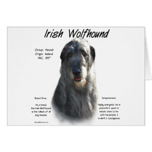 Cartão História do Wolfhound Irlandês da cinza