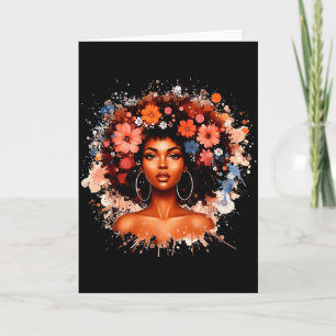 Cartão História Negra Afro Cabelo Flor Menina Mulheres Ju