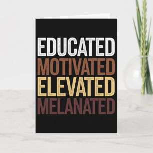 Cartão História Negra Melanizada Motivada Elevada Educada