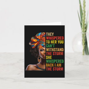 Cartão História Negra Mês Tee African Woman Afro I Am The
