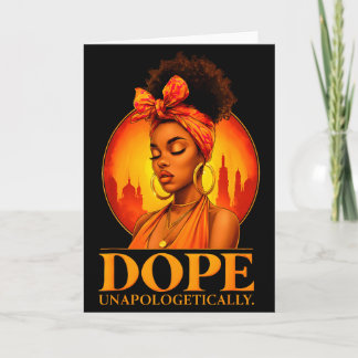 Cartão História Negra sem Desculpas Afro Melanina Menina 