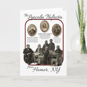Cartão Historic Homer's Lincoln Trifecta Greeting Card