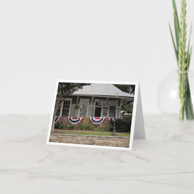 Cartão Historic Norcross Ga: depósito de trem em 3 de jul (Frente)