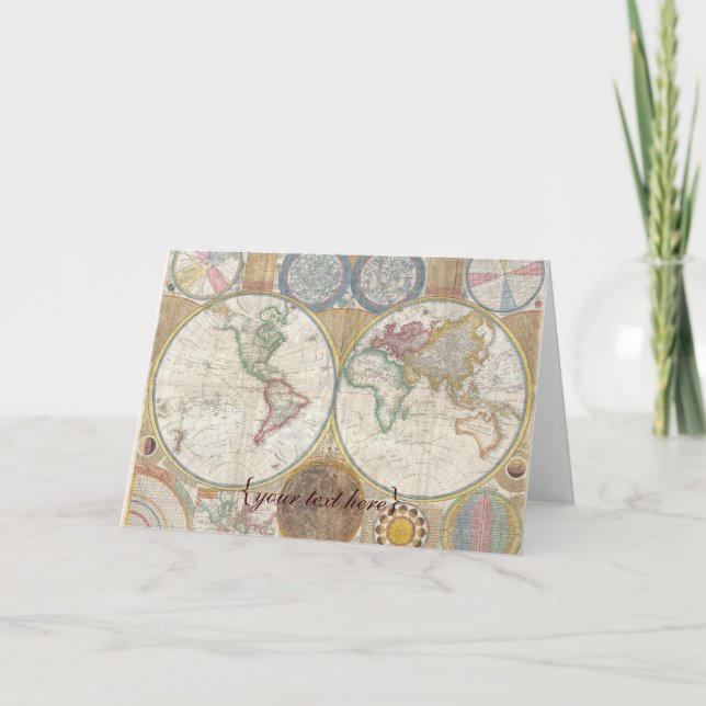 Cartão Historic Old World Map, 1794 - blank (Frente)