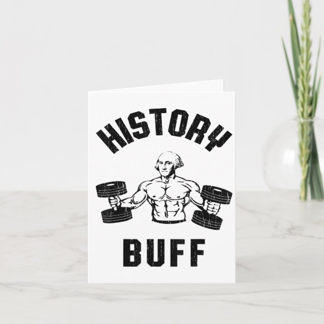 Cartão History Buff Funny George Washington Workout , Sma (Frente)