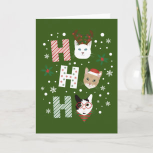 Cartão Ho Ho Cats Feliz Natal