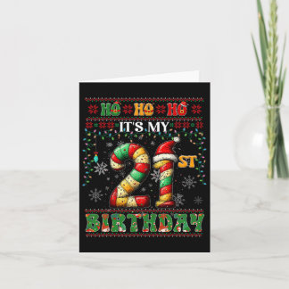 Cartão Ho Ho, é o meu aniversário de 21 anos Xmas Candy C