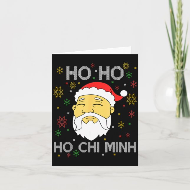 Cartão Ho Ho Ho Chi Minh Asiático Vietnamita Papai Noel C (Frente)