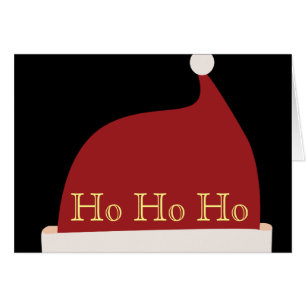 Cartão Ho Ho, Santa Hat Saudação de Natal Tradicional