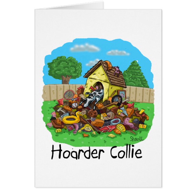 Cartão Hoarder Collie (Frente)
