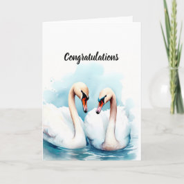 Cartão Hochzeitskarte mit Schwänen Karte personalisierbar