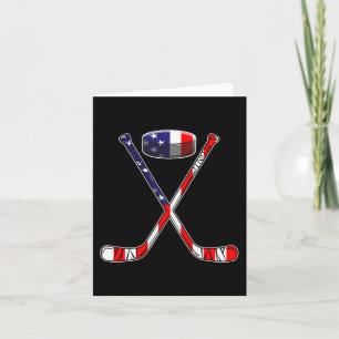 Cartão Hockey American Flag 4 De Julho Divertimento Homen