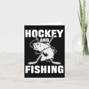 Cartão Hockey E Pesca De Peixes De Hóquei No Gelo