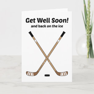 Cartão Hockey ganha bem em breve palitos de hóquei cruzad