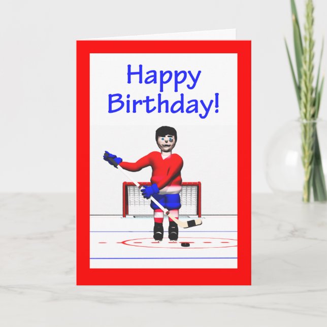 Cartão Hockey Happy Birday (Frente)
