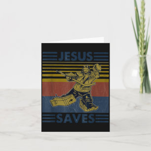 Cartão Hockey Jesus Salva Futebol Americano Engraçado A C