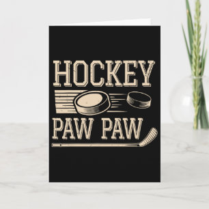 Cartão Hockey Paw Paw - Jogador de Hóquei Retro Vintage