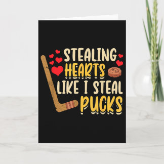 Cartão Hockey Valentine's Day Stealing Hearts Like I Stea