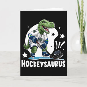 Cartão Hockeysaurus Dinossauro Engraçado Hockey Crianças 