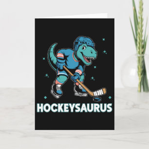 Cartão Hockeysaurus Dinossauro Engraçado Trex Hockey Cria