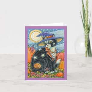 Cartão HOCUS POCUS GATO PRETO BRUXA, RATO HALLOWEEN Em Br