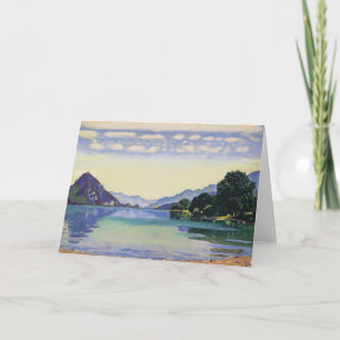 Cartão Hodler - Lago Thun de Lessig, pintura famosa,