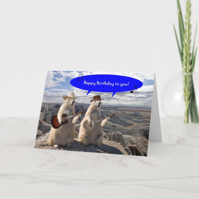 CARTÃO HOEDOWN IN PRAIRIE DOG TOWN BIRTHDAY CARD (Frente)