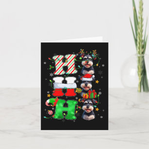 Cartão Hohoho Schnauzer Cachorro Papai Noel Chapéu de Elf