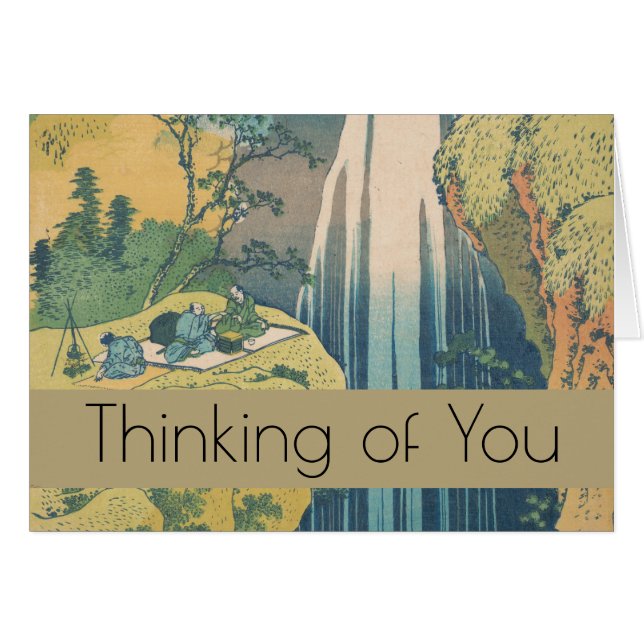 Cartão Hokusai Amida cai na cachoeira do Japão (Frente Horizontal)