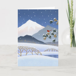 Cartão Hokusai - árvores do inverno