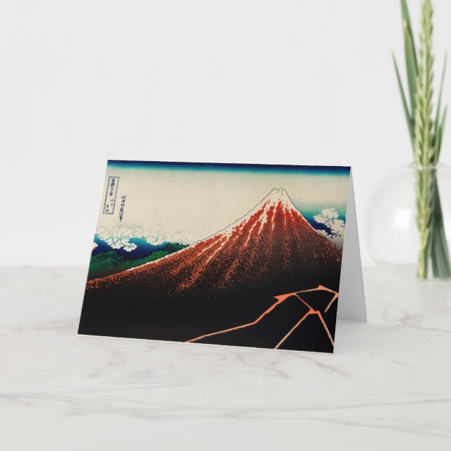 Cartão HOKUSAI JAPANESE WOODBLOCK MOUNTAIN Greeting Card (Frente)