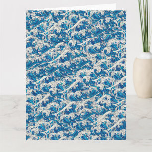 Cartão Hokusai, o padrão de onda do Excelente Onda Azul N