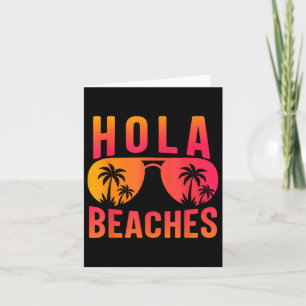 Cartão Hola Beaches Retro Sunset Funny Summer Vibes
