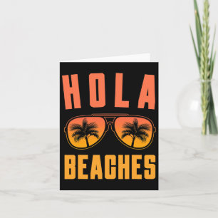 Cartão Hola Beaches Sungles Tropical Summer Vibes Funny V