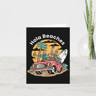 Cartão Hola Praias Feliz Férias de Verão Esqueleto Coffin