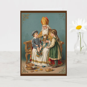 Cartão Holandês Vintage Sinterklaas São Nicolau