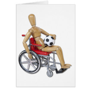 Cartão HoldingSoccerBallWheelchair