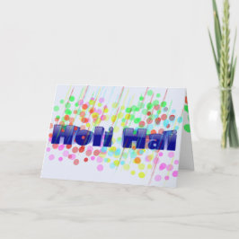Cartão Holi Hai com pontos e listras coloridos