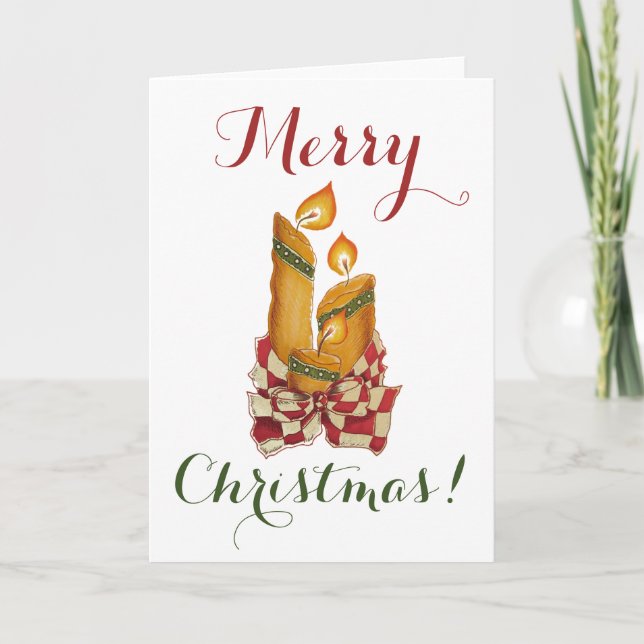 Cartão Holiday Candles greeting card (Frente)