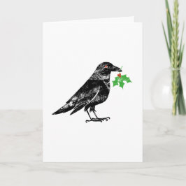 Cartão Holiday Card - Crow with Mistletoe 