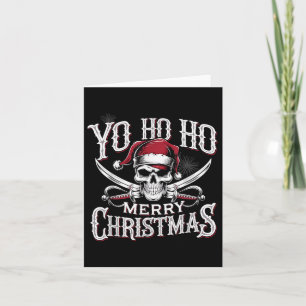 Cartão Holiday Pirate Yo Ho Feliz Natal Santa Hat