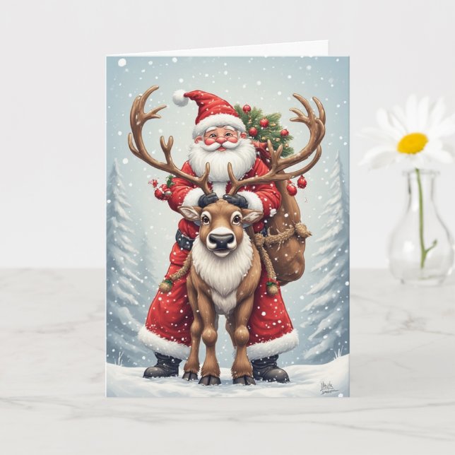 Cartão Holiday Santa Claus (Planta pequena)